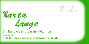 marta lange business card